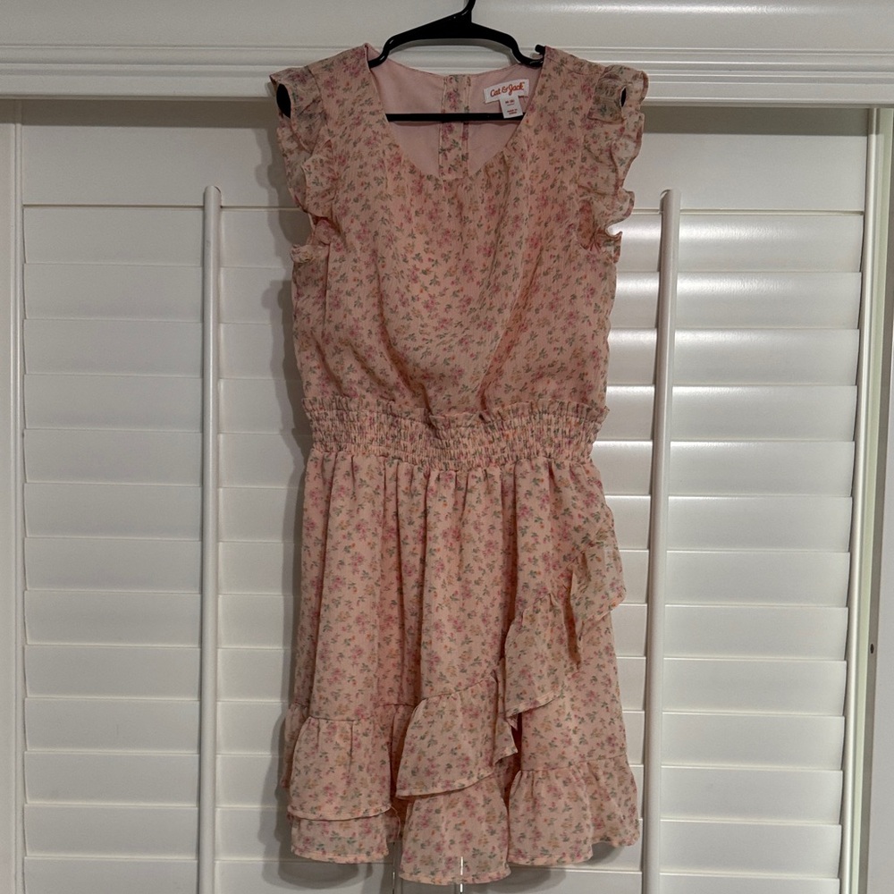 Cat & Jack Pink Floral Ruffle Casual Dress
